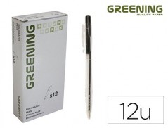 12un ESFEROGRAFICA GREENING PRETO RETRATIL