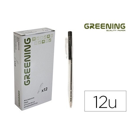 12un ESFEROGRAFICA GREENING PRETO RETRATIL