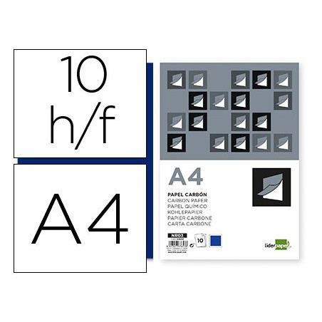 PAPEL QUIMICO LIDERPAPEL AZUL FORMATO A-4 BOLSA DE 10 FOLHAS