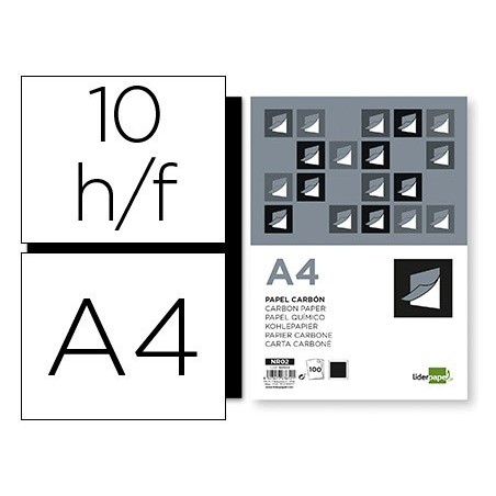 PAPEL QUIMICO LIDERPAPEL PRETO FORMTATO A-4 BOLSA DE 10 FOLH