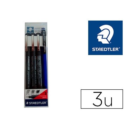 MARCADOR STAEDTLER CALIBRADO MICROMETRICO PRETO BOLSA DE 3 U