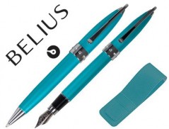 CONJUNTO DE ESFEROGRAFICA E CANETA BELIUS BRENA TURQUESA LAC