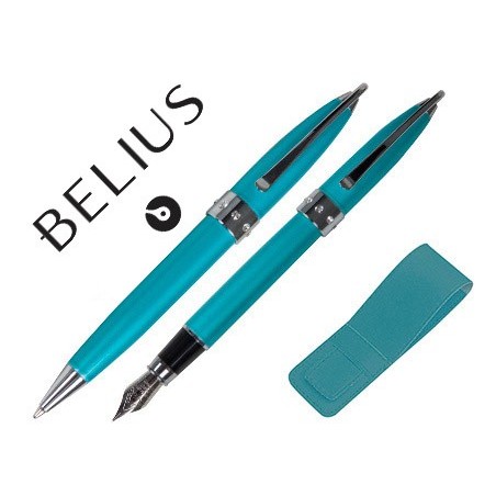 CONJUNTO DE ESFEROGRAFICA E CANETA BELIUS BRENA TURQUESA LAC