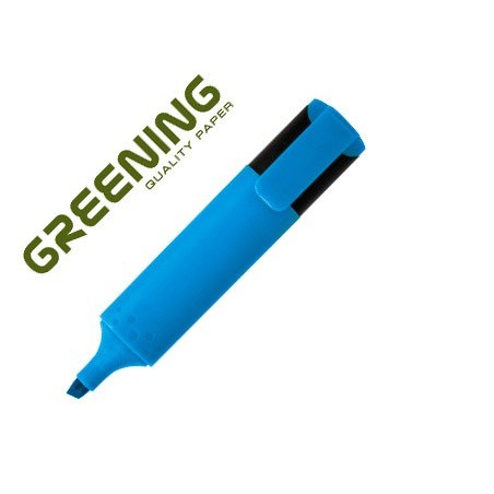12un MARCADOR GREENING FLUORESCENTE PONTA BISELADA AZUL
