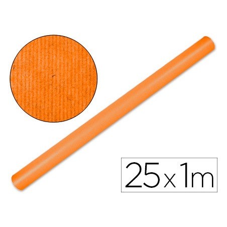 PAPEL KRAFT LIDERPAPEL LARANJA FORTE ROLO25X1 MT