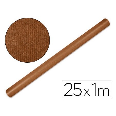PAPEL KRAFT LIDERPAPEL CASTANHO FORTE ROLO25X1 MT