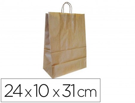 25un BOLSA KRAFT Q-CONNECT NATURAL ASA RETORCIDA 240X100X310