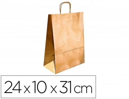 25un BOLSA KRAFT Q-CONNECT OURO ASA RETORCIDA 240X100X310 MM