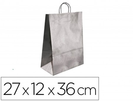25un BOLSA KRAFT Q-CONNECT PRATA ASA RETORCIDA 270X120X360 M