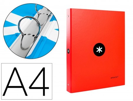 2un CARPETA LIDERPAPEL ANTARTIK A4 FORRADA 4 ANILLAS 25 MM R