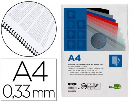 CAPA DE ENCADERNACAO LIDERPAPEL POLIPROPILENO A4 0.33MM TRAN