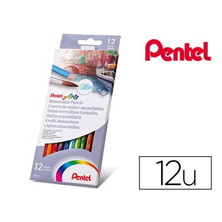 LAPIS DE CORES AGUARELAVEIS PENTEL CAIXA COM 12 UNIDADES