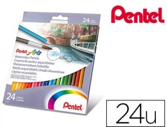 LAPIS DE CORES PENTEL AGUARELAVEIS CAIXA COM 24 UNIDADES