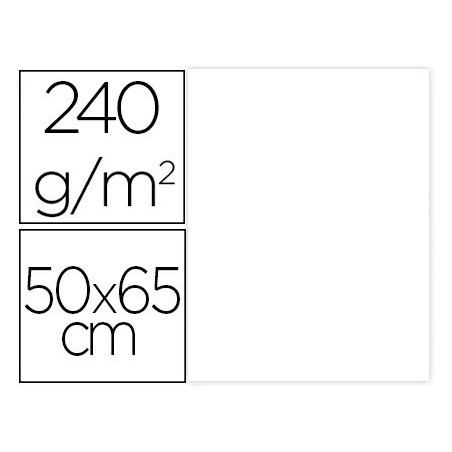 CARTOLINA LIDERPAPEL 50X65 CM 240G/M2 BRANCO PACK DE 25 UNID