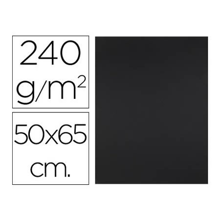 CARTOLINA LIDERPAPEL 50X65 CM 240G/M2 PRETO PACK DE 25 UNIDA