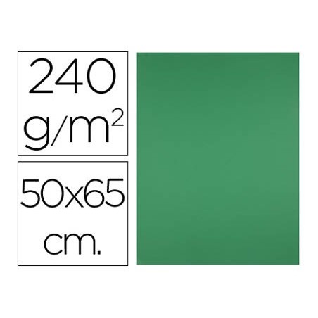 CARTOLINA LIDERPAPEL 50X65 CM 240G/M2 VERDE NATAL PACK DE 25