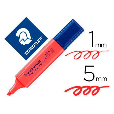 MARCADOR STAEDTLER TEXTSURFER CLASSIC 364 FLUORESCENTE VERME