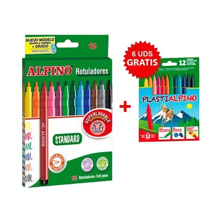 MARCADOR ALPINO STANDARD 12 CORES PACK PROMO 12 CAIXAS MARCA