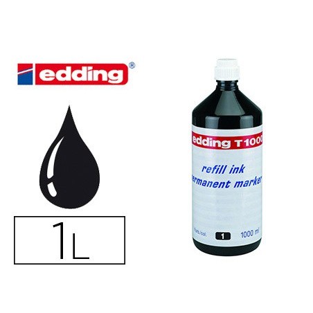 TINTA MARCADOR EDDING T-1000 PRETO FRASCO DE 1 LITRO