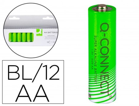 PILHA Q-CONNECT ALCALINA AA BLISTER COM 12 UNIDADES