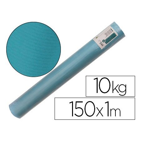 PAPEL KRAFT VERGE LIDERPAPEL TURQUESA BOBINA 10 KG