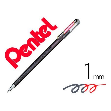 12un ROLLER PENTEL K110 DUAL METALLIC COR PRETO E VERMELHO M