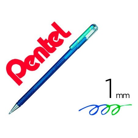 12un ROLLER PENTEL K110 DUAL METALLIC COR AZUL E VERDE METAL
