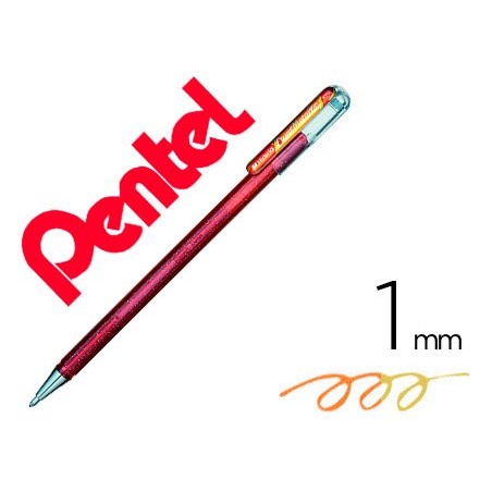 12un ROLLER PENTEL K110 DUAL METALLIC COR LARANJA E AMARELO