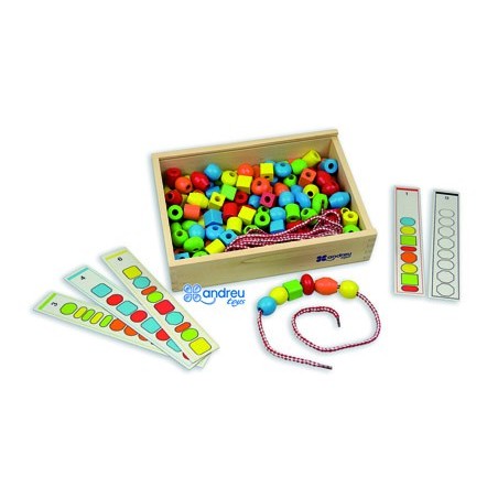 JOGO ANDREUTOYS FORMAS PARA ENFIAR + 10 CORDOES + 10 MODELOS
