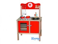 JOGO ANDREUTOYS COZINHA MADEIRA COM COMPLEMENTOS 53,5X29,5X8