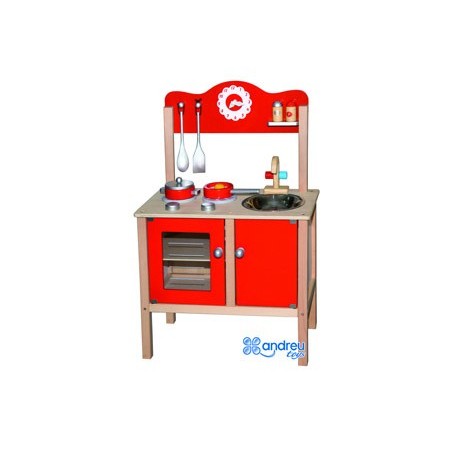 JOGO ANDREUTOYS COZINHA MADEIRA COM COMPLEMENTOS 53,5X29,5X8