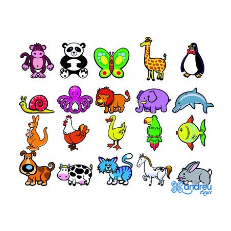 JOGO ANDREUTOYS ANIMAIS MAGNETICOS 8 CM CAIXA DE 20 UNIDADES