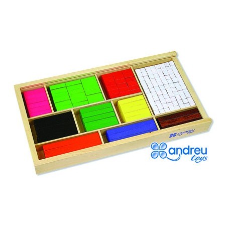 JOGO ANDREUTOYS BARRAS DE FRAÇOES 308 PEÇAS 32,5X17,5X4 CM