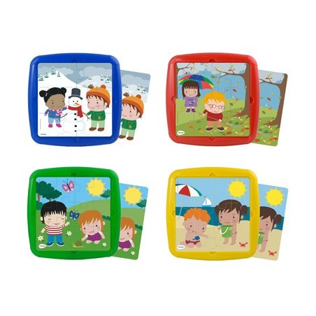 PUZZLE MINILAND AS ESTAÇOES SET DE 4 UNIDADES 12 PEÇAS