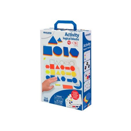 JOGO MINILAND ACTIVITE LOGICAL BLOCKS 60 BLOCOS + 16 ATIVIDA