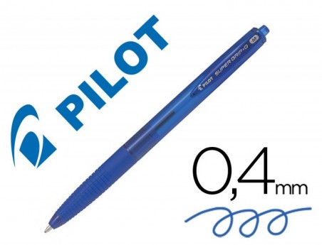 12un ESFEROGRAFICA PILOT SUPERGRIP G AZUL RETRATIL SUJEICAO