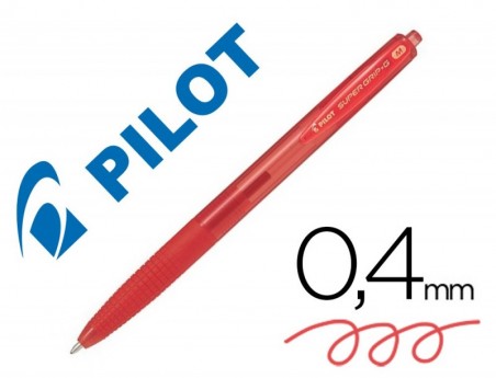 12un ESFEROGRAFICA PILOT SUPERGRIP G ROJO RETRATIL SUJEICAO