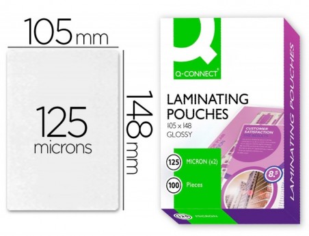 BOLSA DE PLASTIFICAR Q-CONNECT 105 X 148 MM DIN A6 125 MC CA
