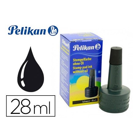 TINTA PARA CARIMBOS PELIKAN 4K, FRASCOS 28 ML, PRETO