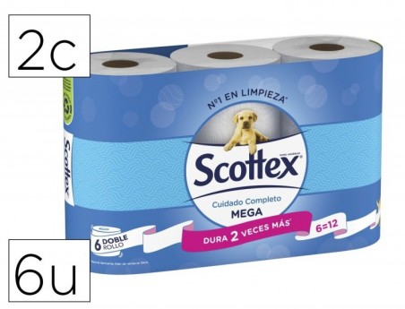 PAPEL HIGIENICO SCOTTEX MEGAROLO DUPLO PACK DE 6+3 ROLOS
