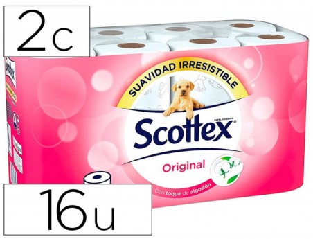 PAPEL HIGIENICO SCOTTEX ORIGINAL PACK 12+4 ROLOS