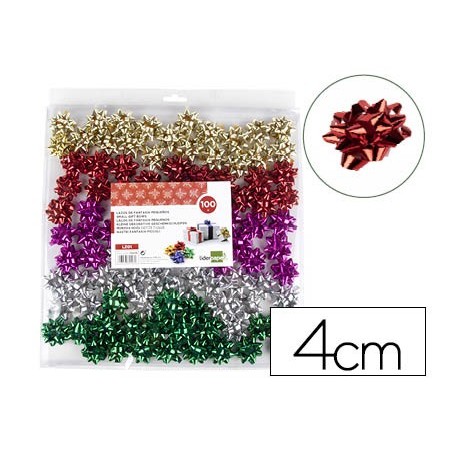 100un LACOS LIDERPAPEL FANTASIA PEQUENOS CORES METALIZADOS S