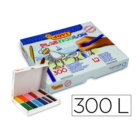 LAPIS DE CERA JOVI PLASTICOR CAIXA DE 300 UNIDADES 25 CORES