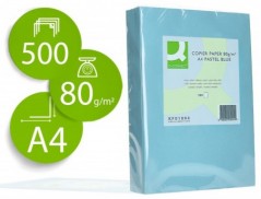 PAPEL DE COR Q-CONNECT DIN A4 80GR AZUL EMBALAGEM DE 500 FOL