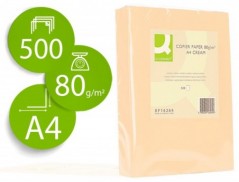 PAPEL DE COR Q-CONNECT DIN A4 80GR CREME EMBALAGEM DE 500 FO