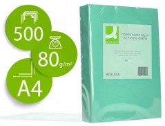 PAPEL DE COR Q-CONNECT DIN A4 80 GR VERDE EMBALAGEM DE 500 F