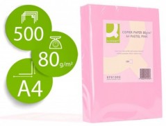 PAPEL DE COR Q-CONNECT DIN A4 80 GR ROSA EMBALAGEM DE 500 FO