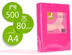 PAPEL DE COR Q-CONNECT DIN A4 80GR ROSA INTENSO EMBALAGEM DE