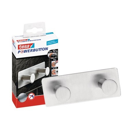 CABIDE ADESIVO TESA POWERBOTON DUPLA CARGA MAXIMA 12 KG 40X8