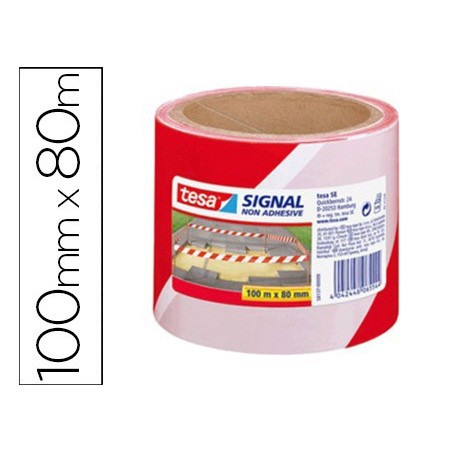 FITA DE SINALIZAÇÃO TESA VERMELHO E BRANCO 10 MT X 80 MM